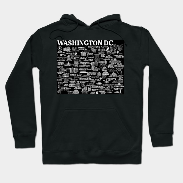 Washington DC Map Hoodie by fiberandgloss